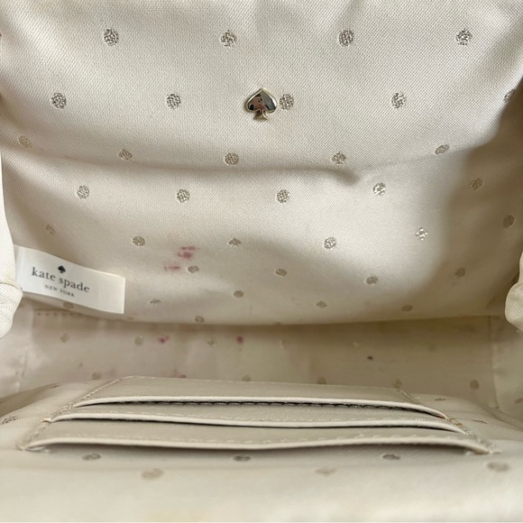 Kate Spade Cream and Black shoulder bag with chain and bow detail - Picture 7 of 8